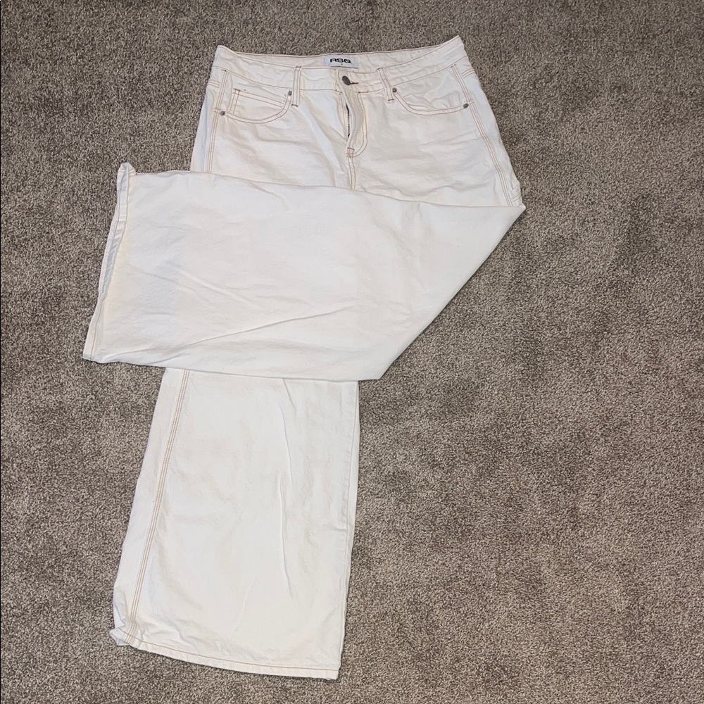 RSQ high waisted White baggy jeans